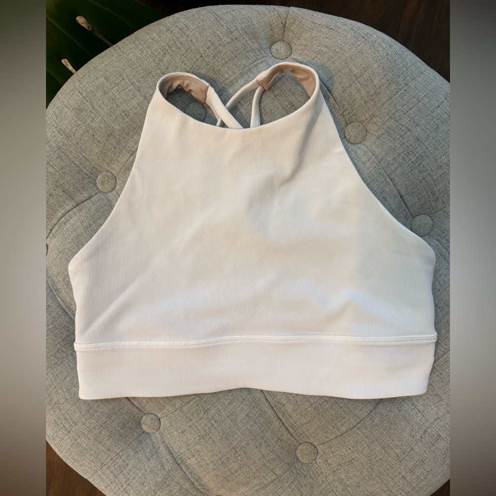 lululemon athletica White Strappy Crisscross Back Sports Bra